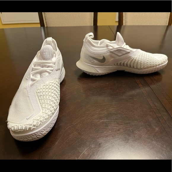 New Nike Court React Vapor NXT White Silver Tennis Sneaker Shoes - Picture 6 of 12